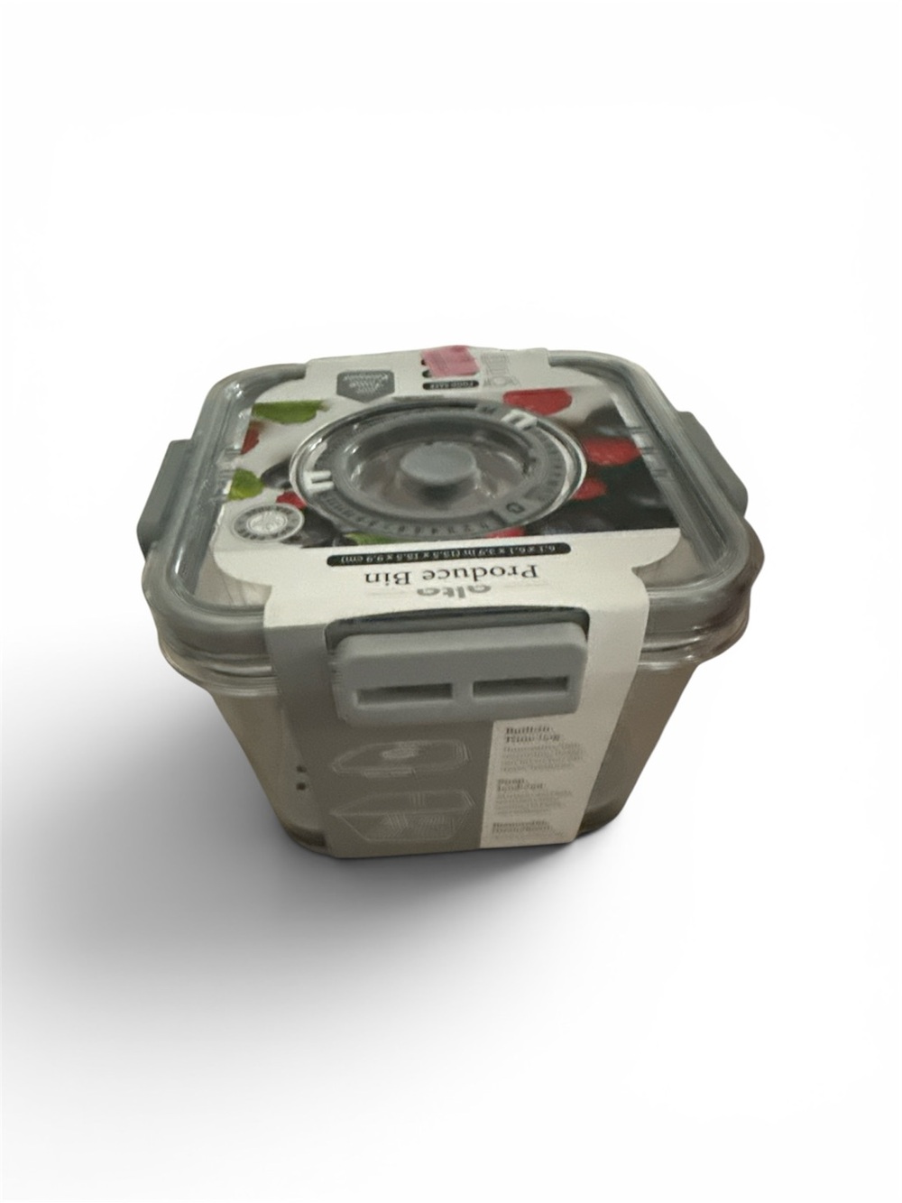Gray Airtight Square Food Storage Container with Vacuum Lid